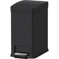 Ведро для мусора TC-010108-05/плавное закрытие/прямоугольное/Black/8л (KR5593)